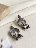 Ethnic Oxidized Kamdhenu Cow Dangle Earrings | AMOLA