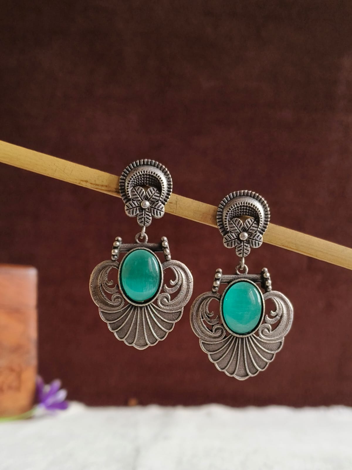 Monalisha Filigree Oxidized Statement Dangler Earrings | AMOLA