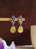 Hammered Turquoise Teardrop Dangle Earrings | AMOLA