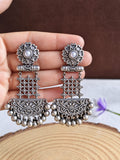 Oxidized Silver plated dangler earring