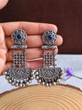 Oxidized Silver plated dangler earring