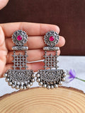 Oxidized Silver plated dangler earring