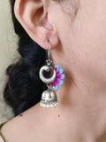Peacock Oxidised Jhumka Earrings | AMOLA