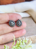 Silver Touch Oxidised Stud Earrings for Casual Elegance | AMOLA