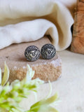 Oxidized Spiritual Mata Ji Stud Earrings - Shop AMOLA