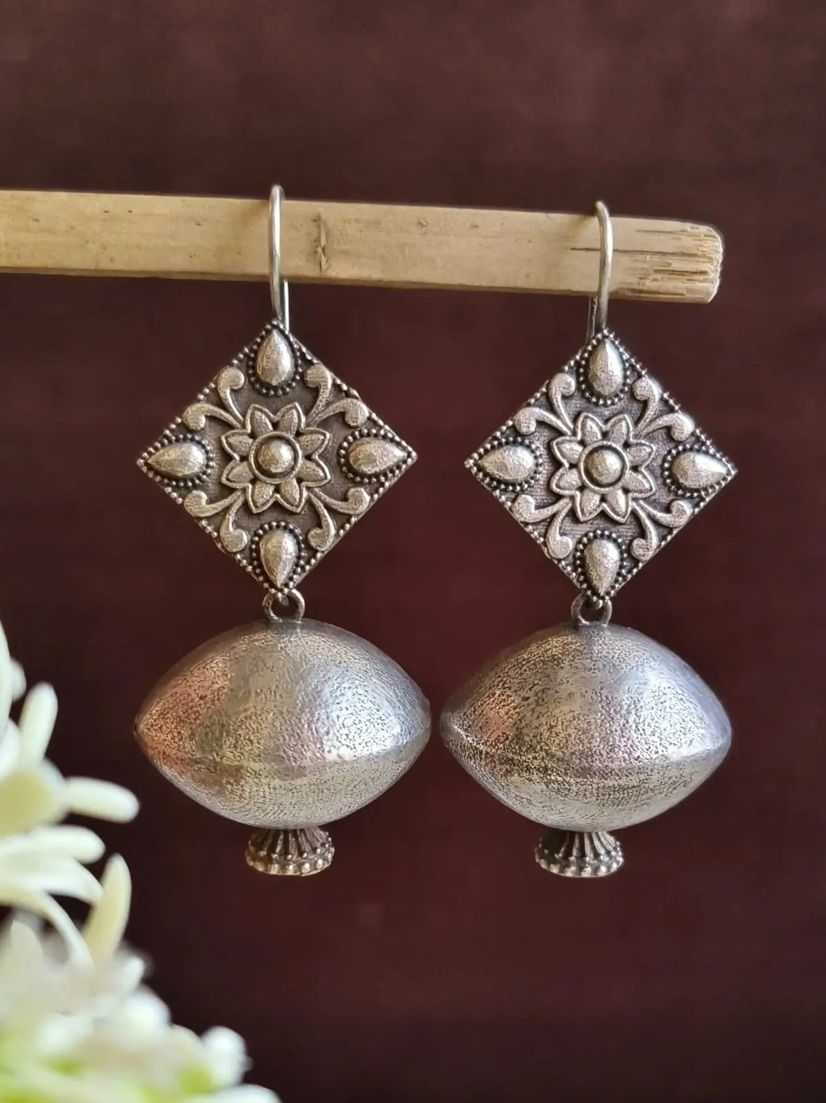 Casual Silver Look-Alike Hook Earrings | AMOLA