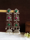 Antique Oxidised Drop Jhumki Earrings for Parties | AMOLA