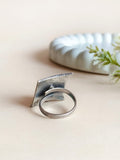 Silver Square Ghungroo Adjustable Ring | AMOLA