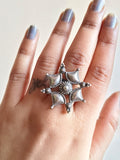 Floral Designed Oxidized Ring | AMOLA