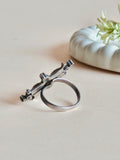 Floral Designed Oxidized Ring | AMOLA