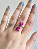 Bold Oxidised Floral Statement Adjustable Finger Ring | AMOLA