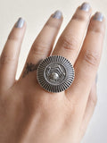 Divine Oxidised Mata Ji Finger Ring | AMOLA