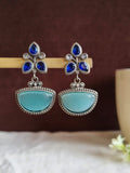 Oxidised Monalisa D-Shape Dangler Earrings | AMOLAk