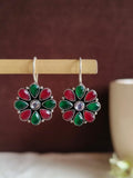 Oxidized Hook Earrings 925 Premium Silver Plated | AMOLA