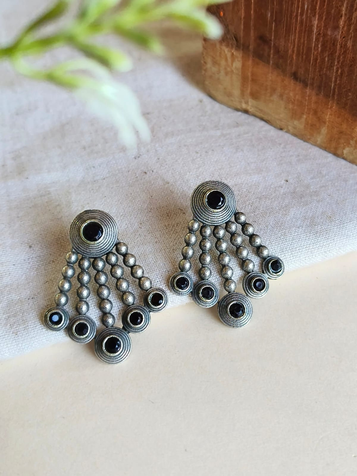 Stone Studded Oxidized Earrings | AMOLA
