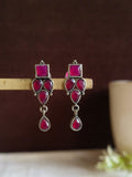 Silver Replica Stone Stud Earrings | AMOLA