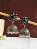 Stone Studded Oxidised Pearl Jhumka | AMOLA