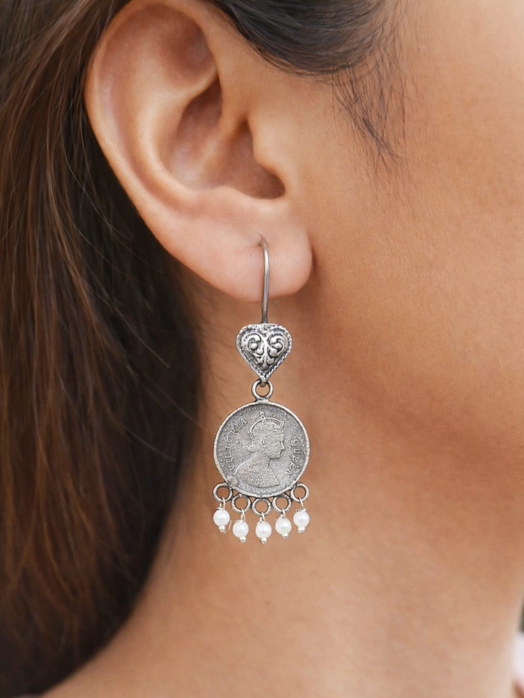 Coin Pearl Drop Earrings | AMOLA