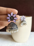 Oxidised German Silver Party Wear Pearl Jhumkas for Elegant Look | AMOLA