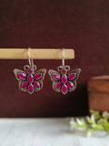 Silver Plated Oxidized Butterfly Hook Earring | AMOLA