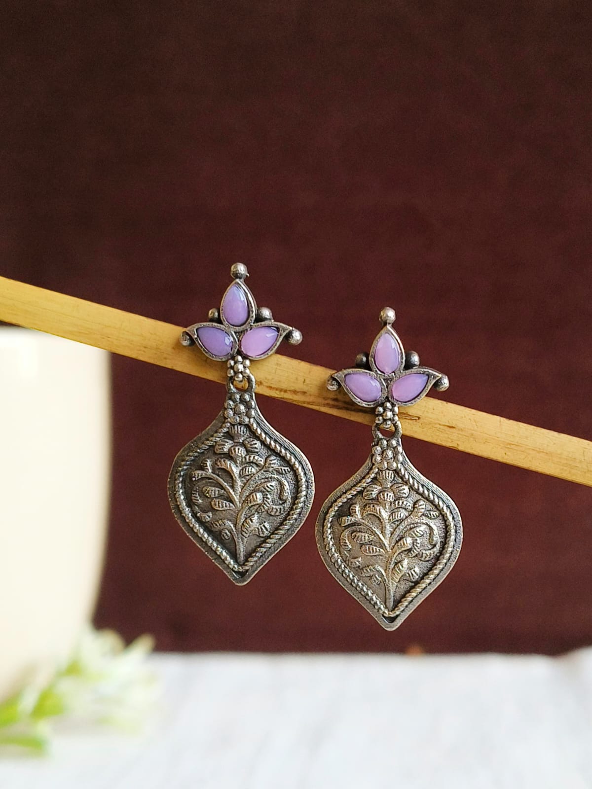 Classic Oxidised Dangler Earrings | AMOLA