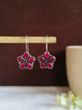 Oxidized Floral Drop Hook Earrings | AMOLA