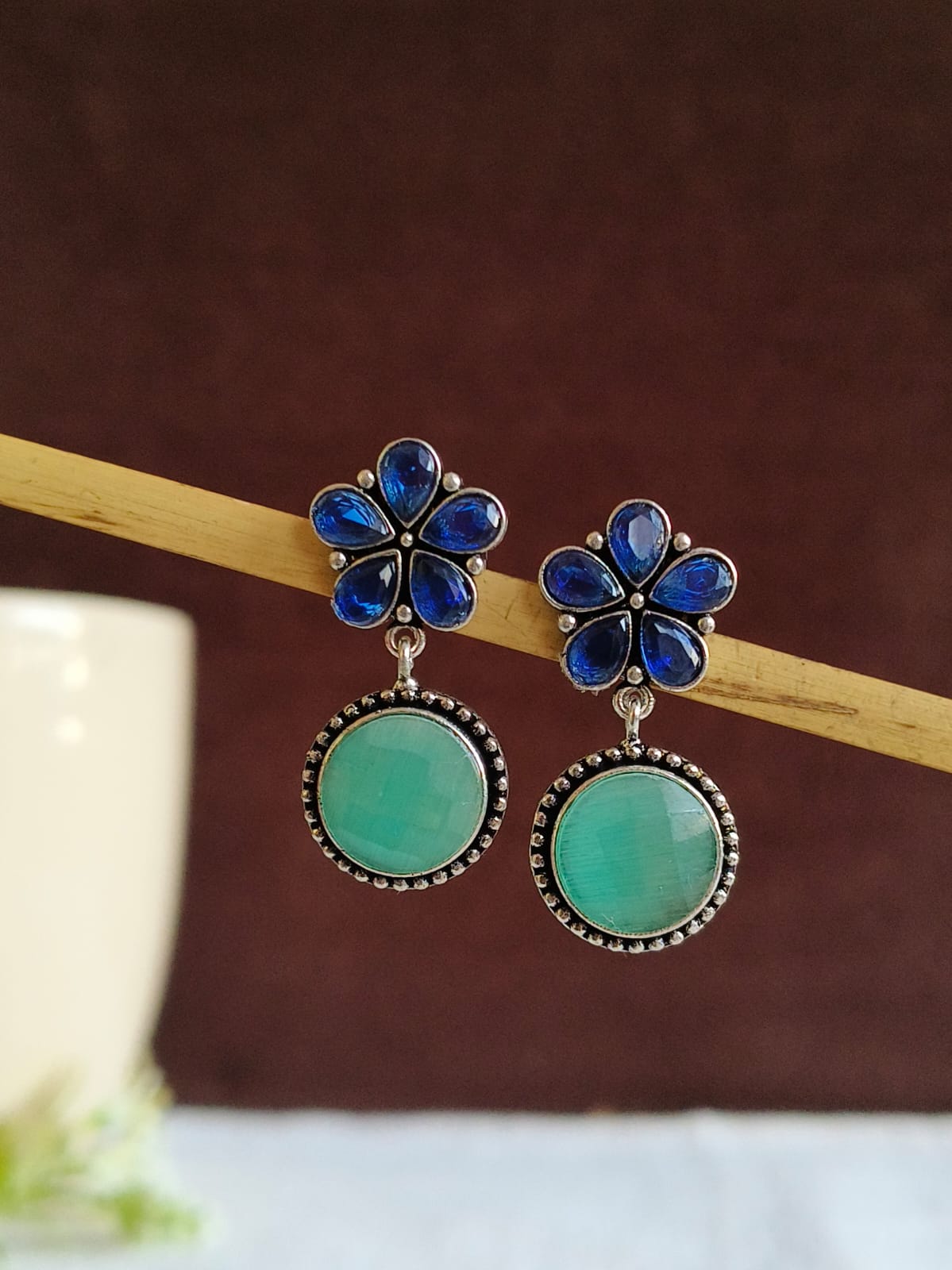 Heritage Flora Oxidized Earrings | AMOLA