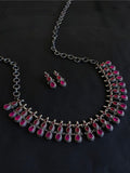 Elegant Silver Finish Party Necklace Set | AMOLA
