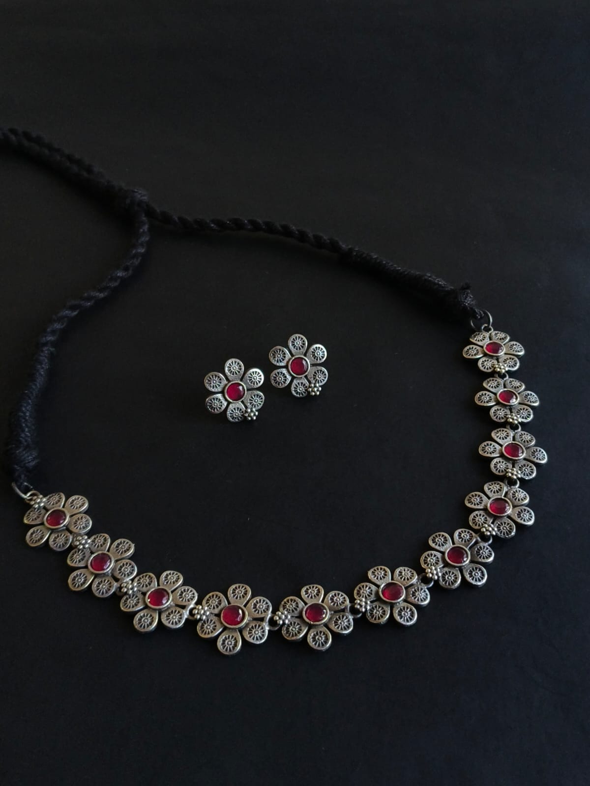 Floral Oxidized Necklace Set | AMOLA