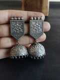 Antique Silver Look Alike Choker Set with Jhumkas | AMOLA
