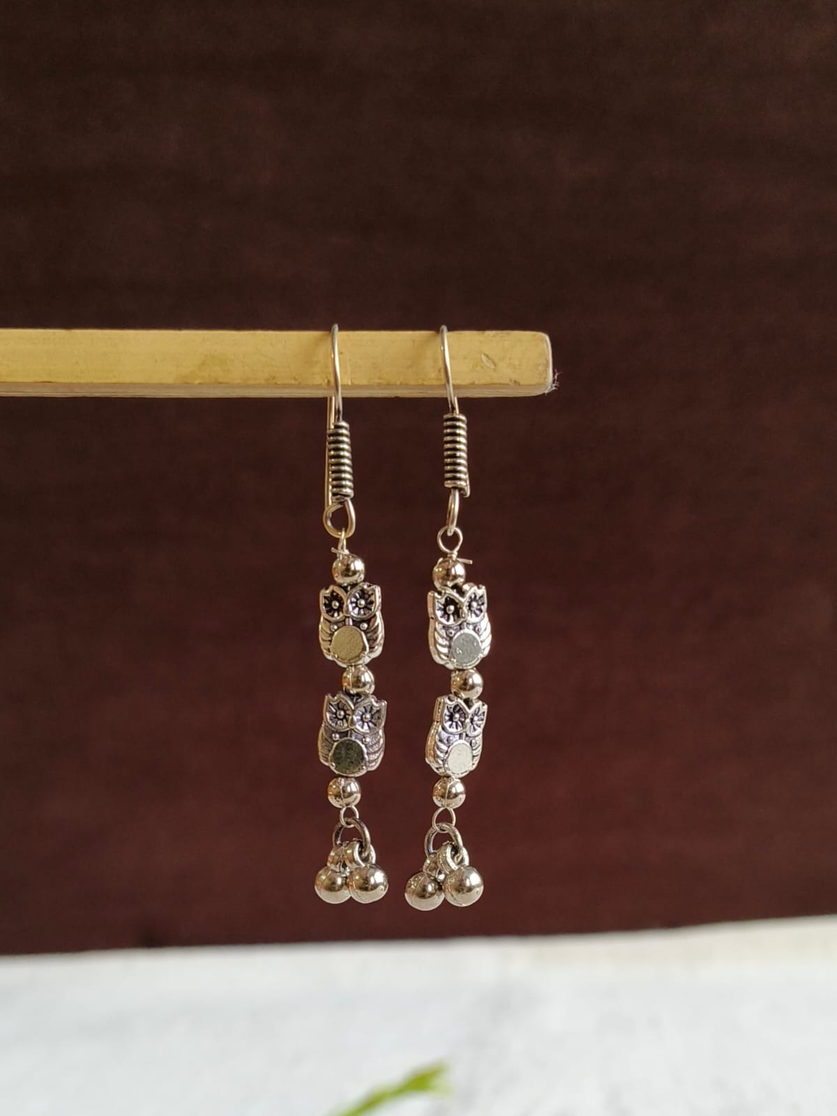 German Silver Owl Hook Earrings | AMOLA