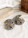 Half Moon Oxidized Studs | AMOLA