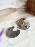 Half Moon Oxidized Studs | AMOLA