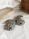 Half Moon Oxidized Studs | AMOLA