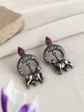 Ethnic Oxidized Kamdhenu Cow Dangle Earrings | AMOLA