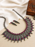 Antique Silver-Toned Elegant Necklace Set | AMOLA