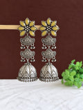 Elegant Silver Look-Alike Jhumka Earrings | AMOLA