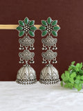 Elegant Silver Look-Alike Jhumka Earrings | AMOLA