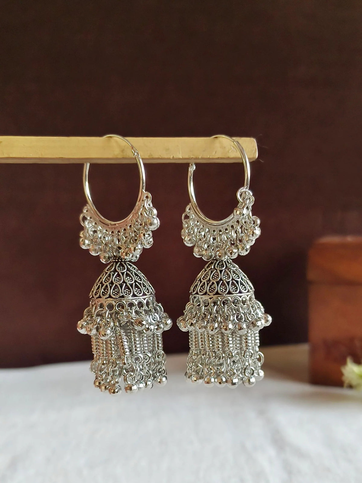Oxidized Ethnic Jhumka Statement Earrings | AMOLA