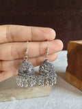 Bird Motif Oxidized Jhumka Earring | AMOLA