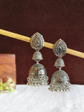 Oxidized German Silver Jhumka Earrings | AMOLA