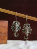 Divine Silver Ganpati Hook Earrings | AMOLA