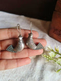 Silver Oxidized Bird Hook Earrings | AMOLA
